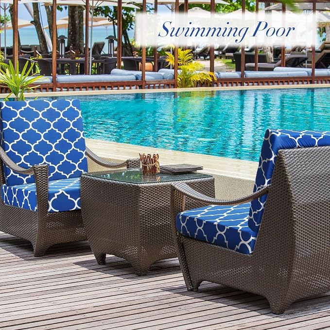 Newwiee 8 Pcs Stretch Patio Outdoor Cushion Covers Waterproof Replacement Sofa - Image 5