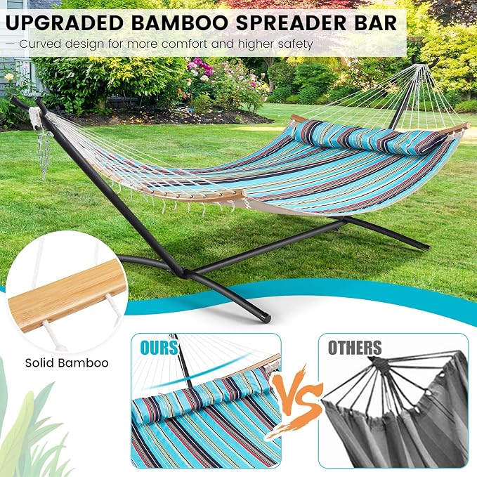 Tangkula 11FT Double Hammock, Heavy Duty Outdoor Hammock - Image 5