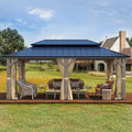 MELLCOM 12' x 20' Outdoor Hardtop Gazebo, Cedar Wood Framed Gazebo by MELLCOM