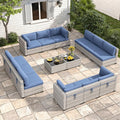 12-Seat Modular Patio Furniture Set – Outdoor Wicker Sectional Sofa by MASIONBACKYARDS