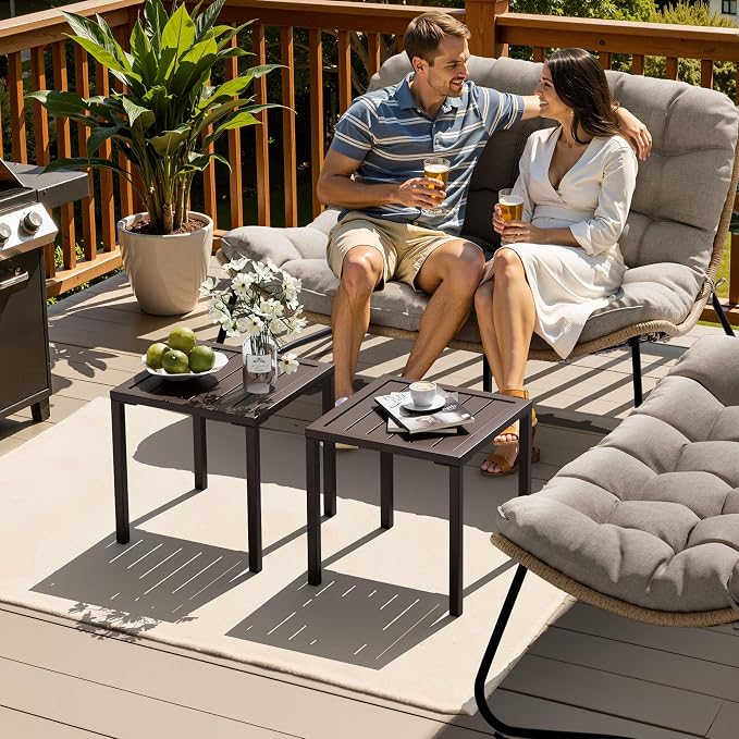 Crestlive Products Aluminum Outdoor Side Table, Pool Lounge Chair Side Table - Image 9