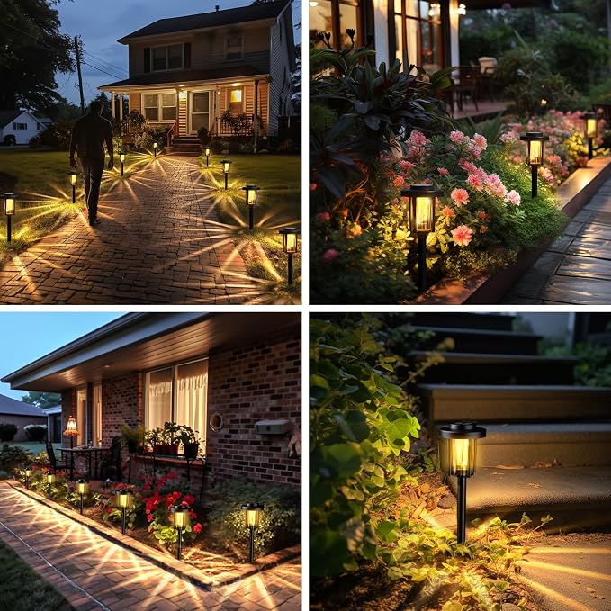 GIGALUMI Solar Pathway Lights, 3 Pack Garden Solar Outdoor Lights, IP65 - Image 3