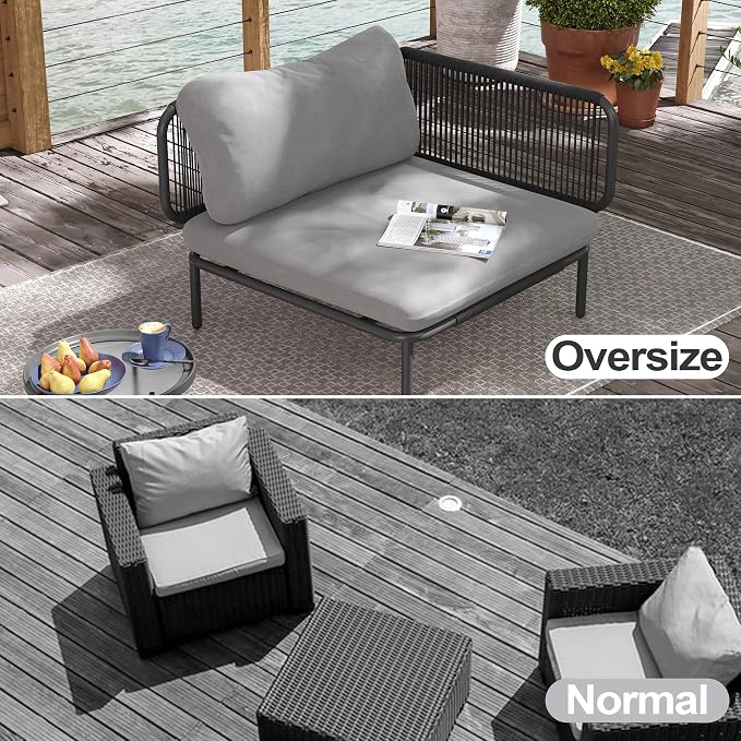 Patio Furniture Set, Outdoor Patio Furniture Oversized Metal Patio Sectional - Image 5