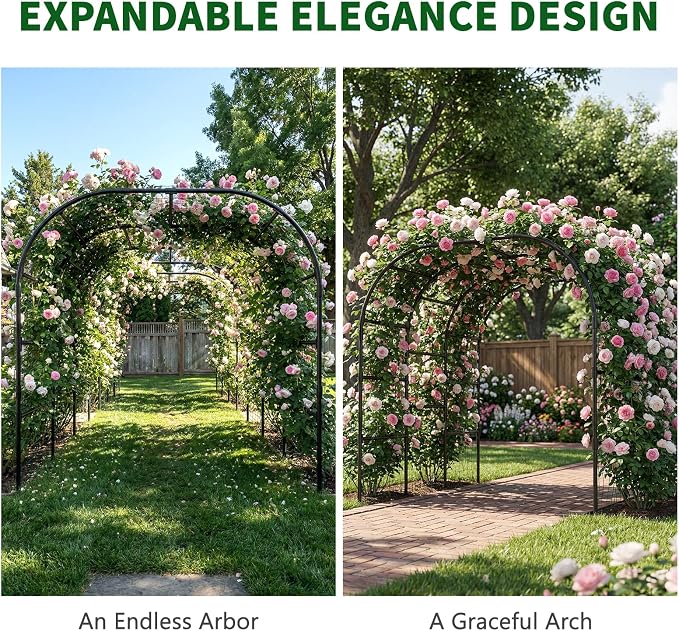 Tall Garden Arch Trellis for Climbing Plants, 88in Tall Metal Plant Support - Image 7