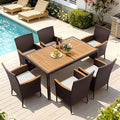 Devoko Dining 7 PCS Furniture, Patio Conversation Set by DEVOKO