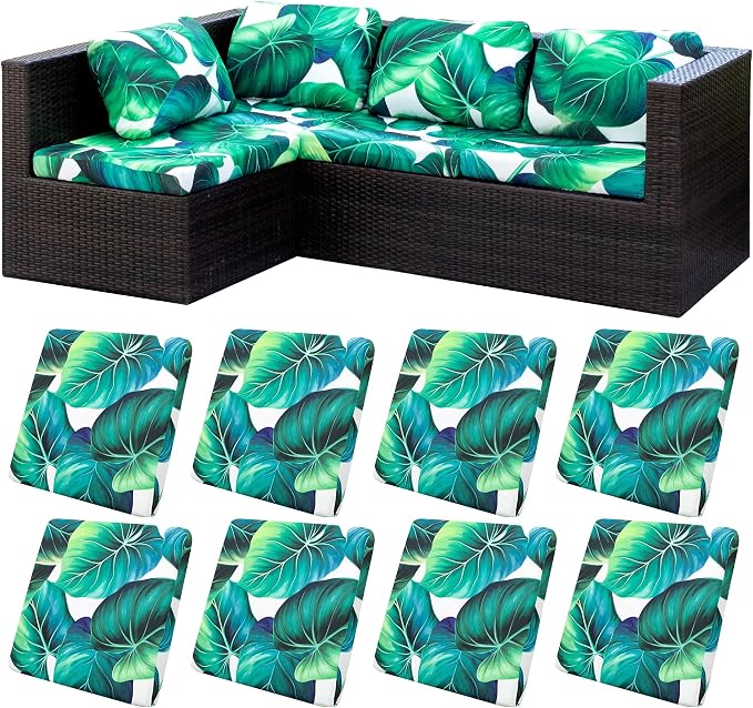 8 Pcs Stretch Patio Cushion Covers, Outdoor Couch Covers Replacement, Outdoor by BIETYONE