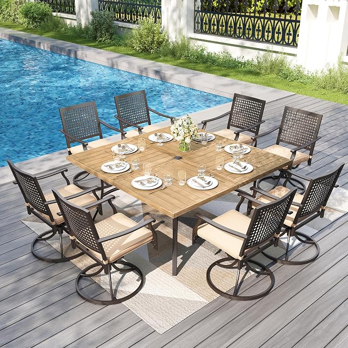 PHI VILLA 9 Pieces Outdoor Dining Set - Image 2