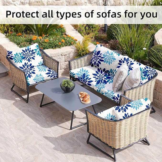 8Pcs Stretch Patio Cushion Covers, Outdoor Couch Covers Replacement, Outdoor - Image 4