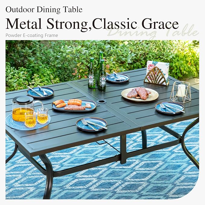 PHI VILLA 7 Piece Metal Outdoor Patio Dining Bistro Sets - Image 6