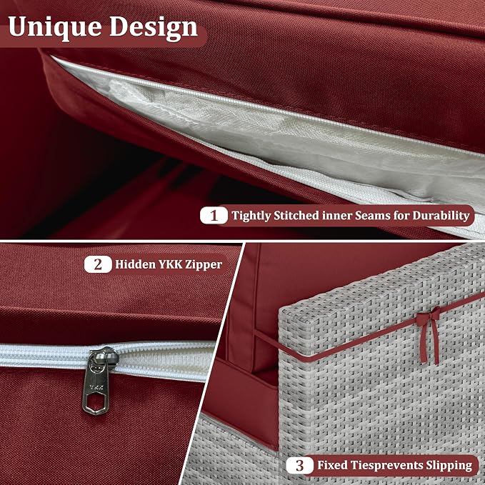 14 Pcs Outdoor Cushion Covers Patio Cushion Slipcovers Replacement Splash Proof - Image 4