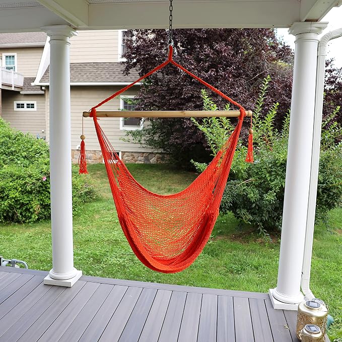 Bliss Hammocks BHC-412OR Island Rope Hammock Chair, Eco Friendly & Hand-Woven - Image 2