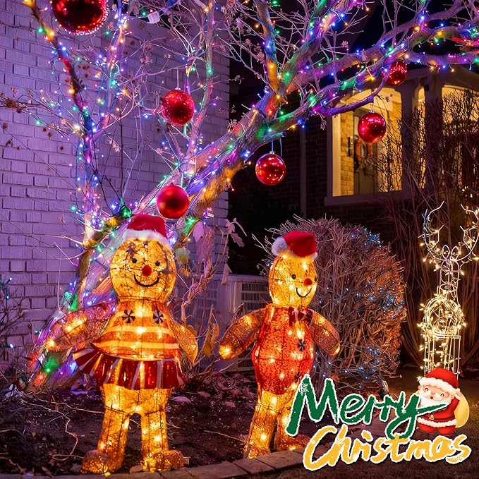 4 Pack Christmas String Lights Battery Operated, Each 50 LED16.5Ft Dark Green - Image 5