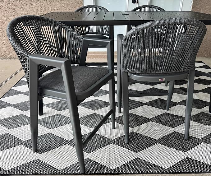 PURPLE LEAF Outdoor Counter Height Bar Stools Set of 2 Wicker Rattan Counter - Image 2