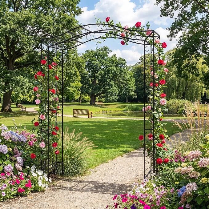 Garden Arbor, Bridge Top Garden Arch Trellis - Image 7