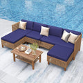 PHI VILLA Wicker Patio Furniture Set, Outdoor Sectional Couch by PHIVILLAThepioneerofcomfortablehouseholdsupplies