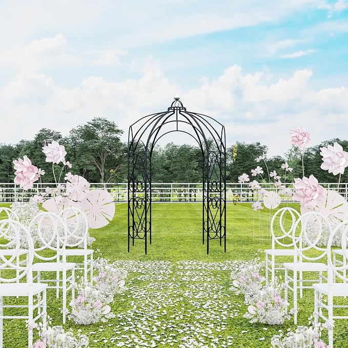 OUTOUR Versatile Oversized 9FT Iron Garden Gazebo Arbor Arbour Heavy Duty Metal - Image 7