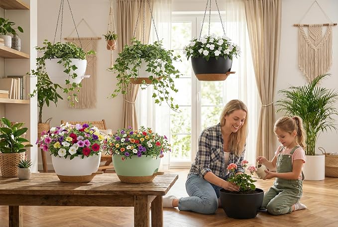 Hanging Planters, Matte Plastic Planters - Image 6