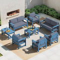SERWALL 8 Pieces HDPE Outdoor Conversation Sofa Set by SERWALL