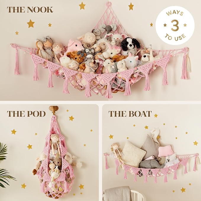 Stuffed Animal Hammock Corner | Sturdy Handcrafted Stuffed Animal Net | 4mm - Image 4