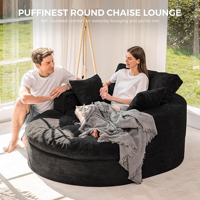 MAXYOYO Modular Sectional Chaise Lounge Sofa, Round Upholstered Lounge Chair - Image 4
