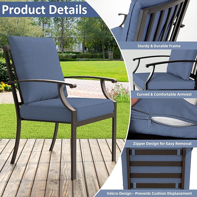 ALAULM 7-Piece Patio Dining Table and Chairs Outdoor Dining Set - Image 3