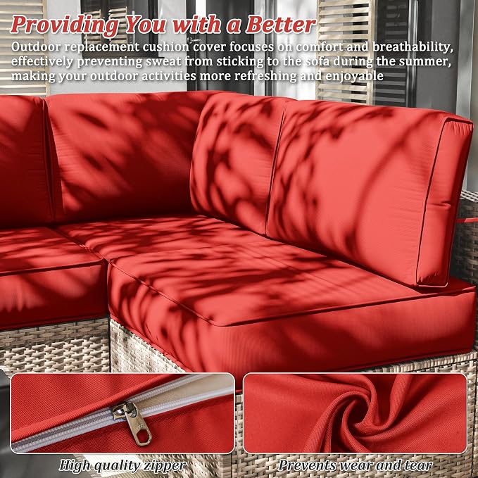 14 Pcs Outdoor Cushion Slipcovers Outdoor Patio Cushion Covers Replacement - Image 3
