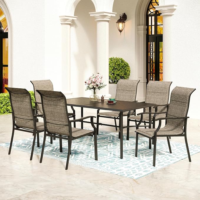 7 Piece Patio Dining Sets for 6, Outdoor Table and Chairs Set - Image 7