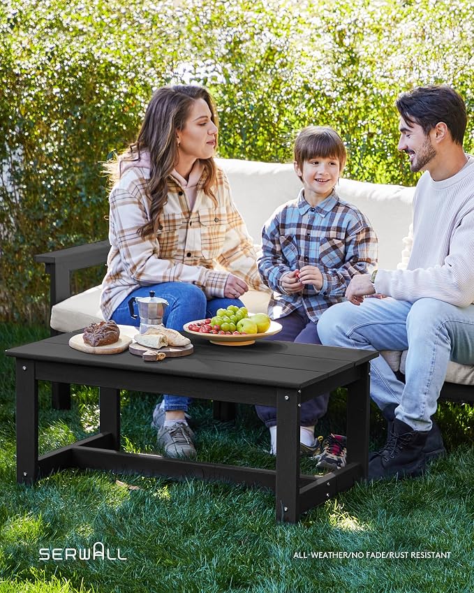 SERWALL HDPE Patio Conversation Set, 6-piece Sectional Outdoor Furniture Set - Image 8