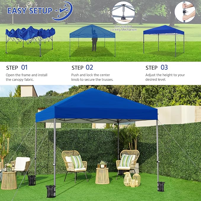 Yaheetech 10x10 1-Person Setup Pop Up Canopy Tent, Instant Portable Commercial - Image 2