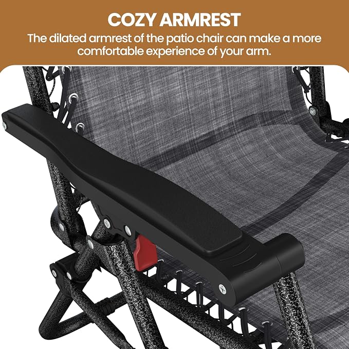 Yaheetech Zero Gravity Recliners Outdoor Adjustable Folding Reclining Lounge - Image 6