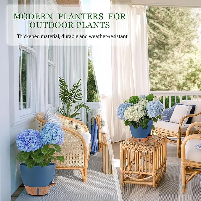 Self Watering Pots for Inoor Ourdoor Plants 10/9/8/7/6.5 Inch Plastic Planters - Image 6
