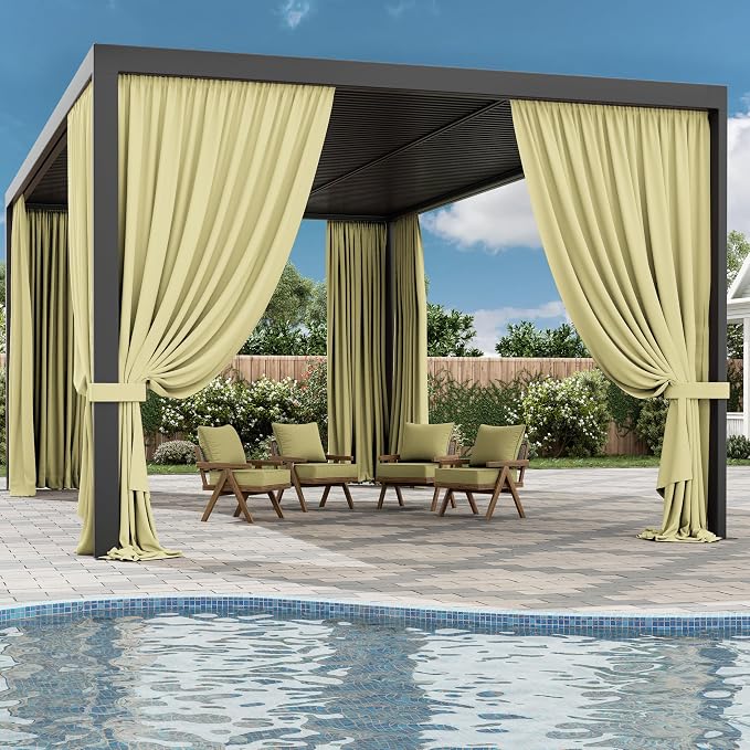 Gazebo Universal Replacement Privacy Curtain, 4-Panels Sidewall Curtains - Image 6