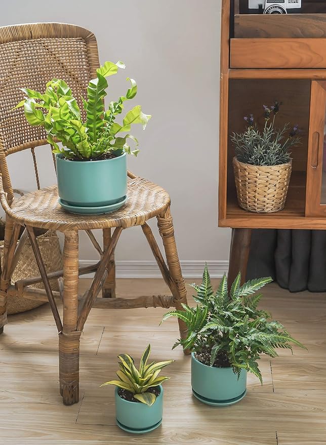 LE TAUCI Ceramic Plant Pots, 4.3+5.3+6.8 inch, Planters - Image 8