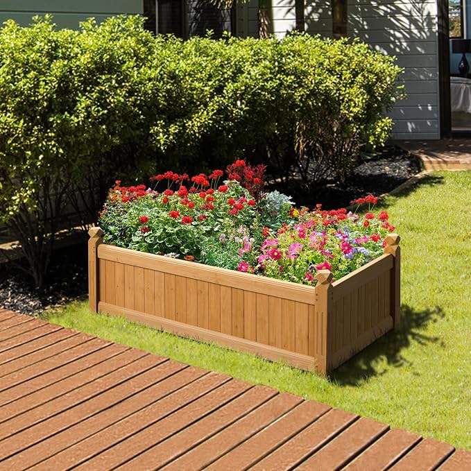 Yaheetech 46″ L × 23.5″ W × 16″ H Wooden Raised Garden Bed, Horticulture Wood - Image 6