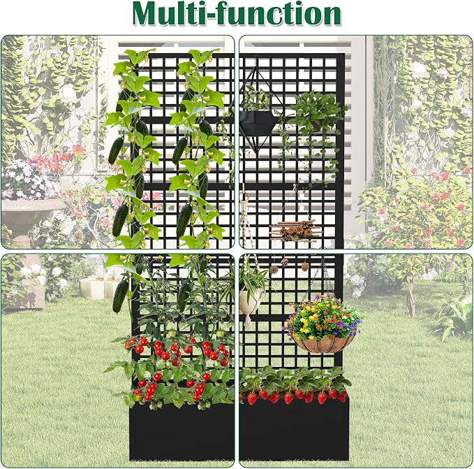 Metal Planter Box with Trellis 36" L x 16" W x 72" H, Raised Garden Bed with - Image 6