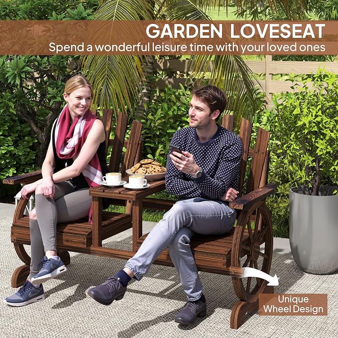 Outsunny Wooden Garden Bench - Image 4