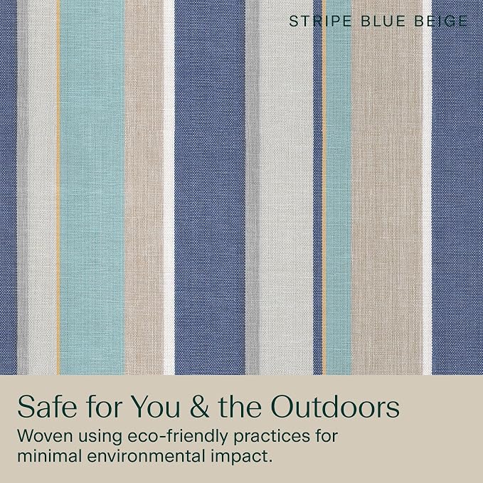 Honeycomb Outdoor Heritage Chaise 21.5 x 70, Stripe Blue & Beige Chaise Lounge - Image 7
