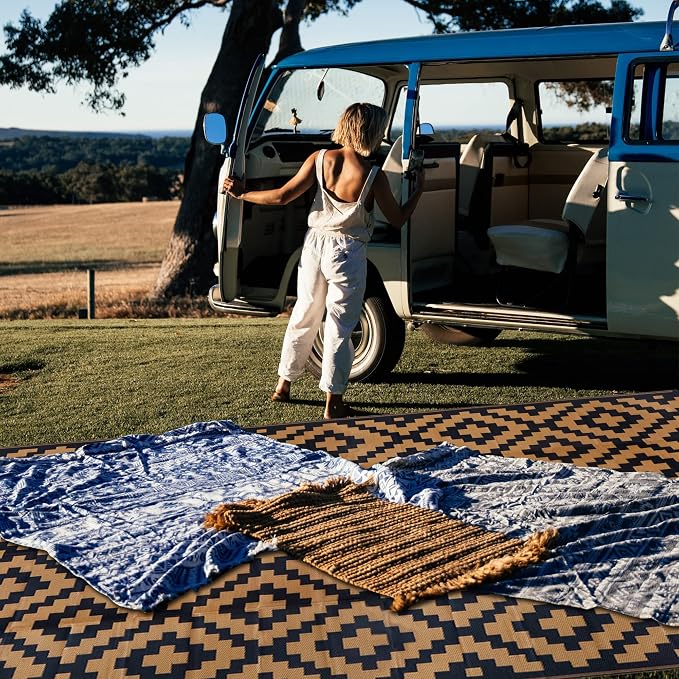 SAND MINE Reversible Mats, Plastic Straw Rug, Modern Area Rug, Large Floor Mat - Image 7
