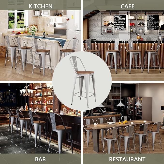 Yongqiang 30 inch Bar Stools Set of 4 Modern Farmhouse Bar Height Stools - Image 7