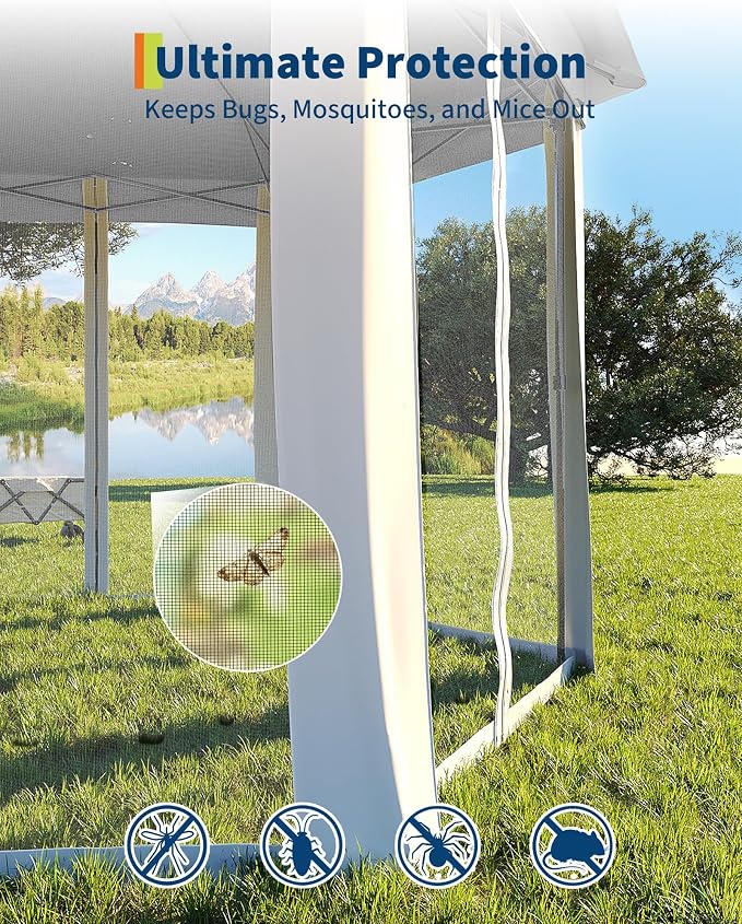 13'x13' Pop-Up Gazebo, Outdoor Hexagonal Patio Gazebo - Image 7