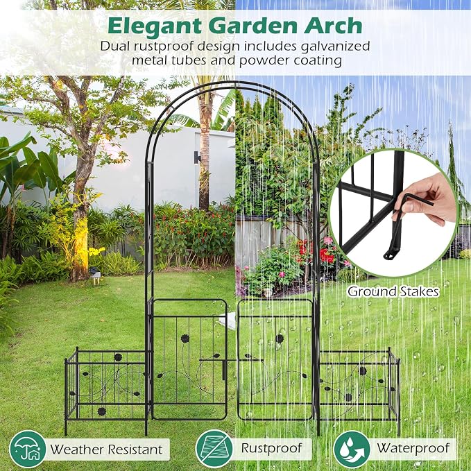 Giantex Garden Arch with Planter - Image 4