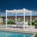 PURPLE LEAF 10' x 10' Outdoor Aluminum Pergola White Heavy-Duty Retractable by Unknown