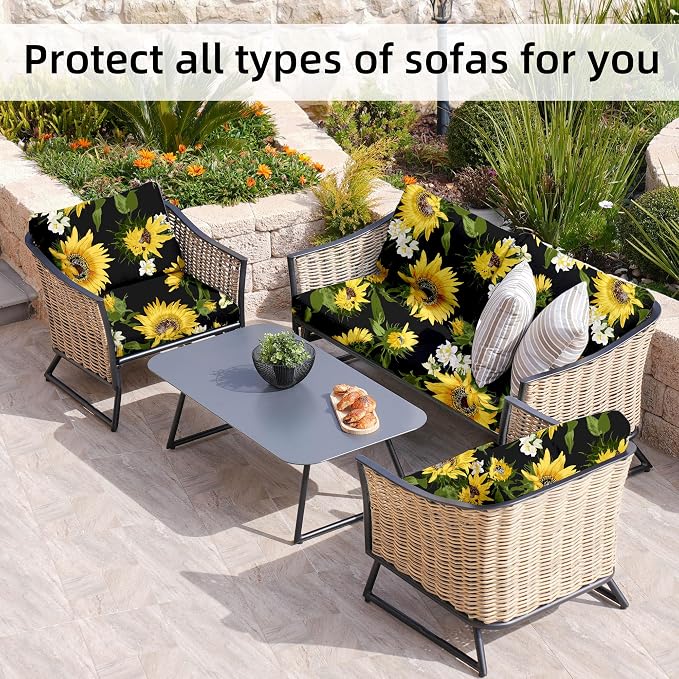 8Pcs Stretch Patio Cushion Covers, Outdoor Couch Covers Replacement, Outdoor - Image 4