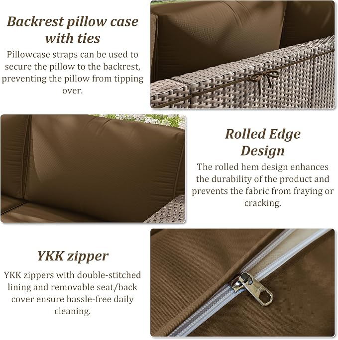 14 Pcs Outdoor Cushion Slipcovers Outdoor Patio Cushion Covers Replacement - Image 5