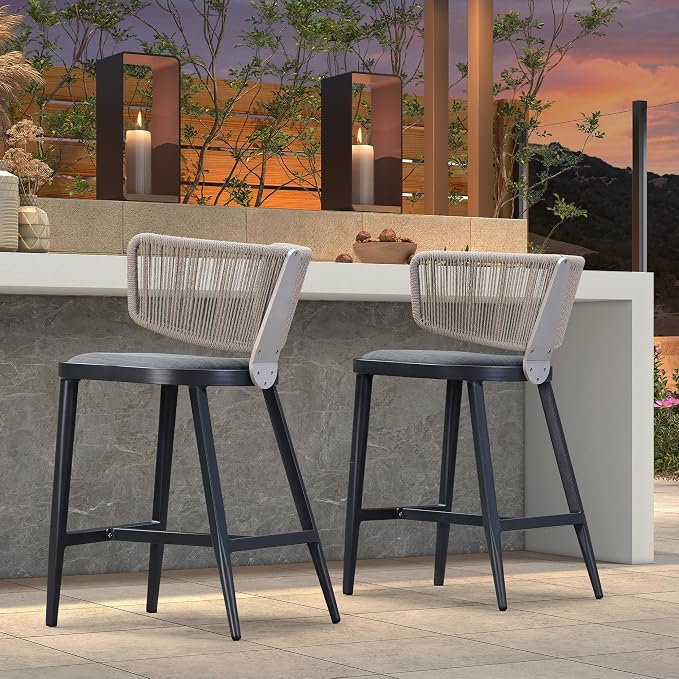 PURPLE LEAF Outdoor Counter Height Stools Set - Image 4