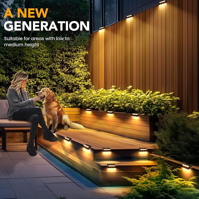 SOLPEX Solar Fence Lights, Solar Deck Lights Outdoor Waterproof Solar Powered - Image 7
