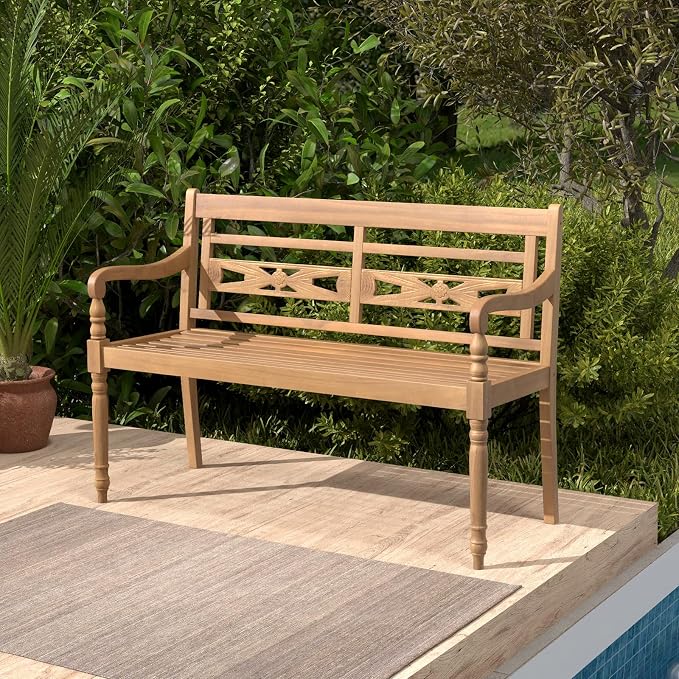 Tangkula Outdoor Bench, 2-Person Garden Bench - Image 2