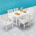HDPE Dining Table Set for 6, 7-Piece Outdoor Table and Chairs Include 6 Dining by Unknown