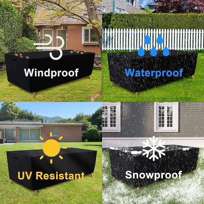 Tempera Retangle Patio Furniture Cover, Outdoor Table Covers Waterproof - Image 5