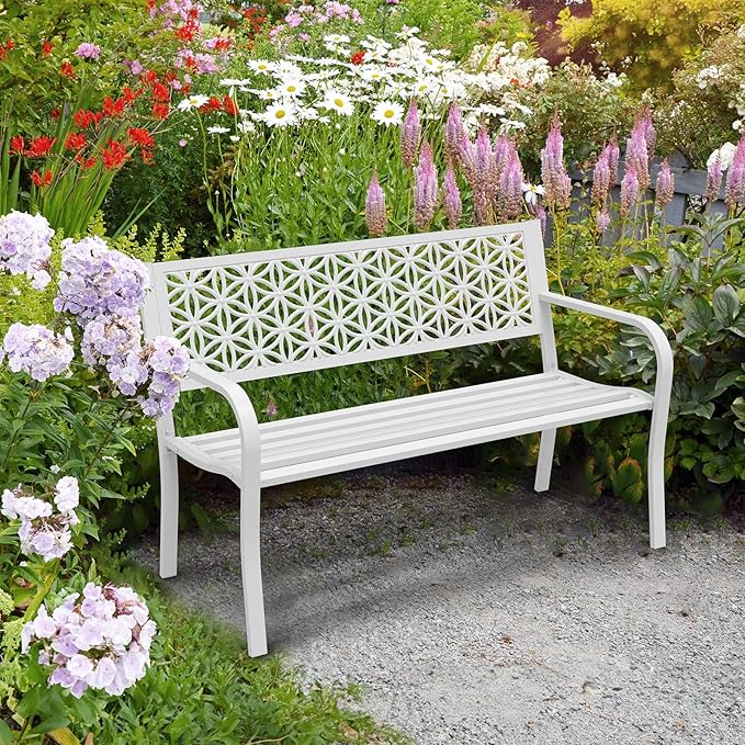 VINGLI 50" Outdoor Bench Metal - Image 2
